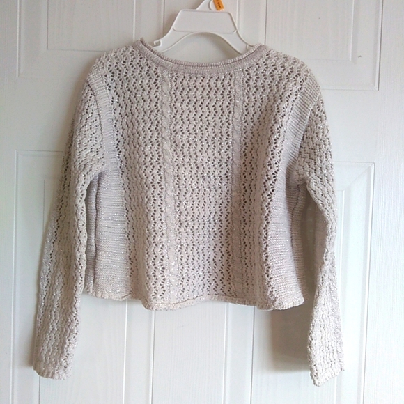 Pioppa Girls Size 8 Sparkle Knit Pullover Sweater in Cream - Picture 2 of 8